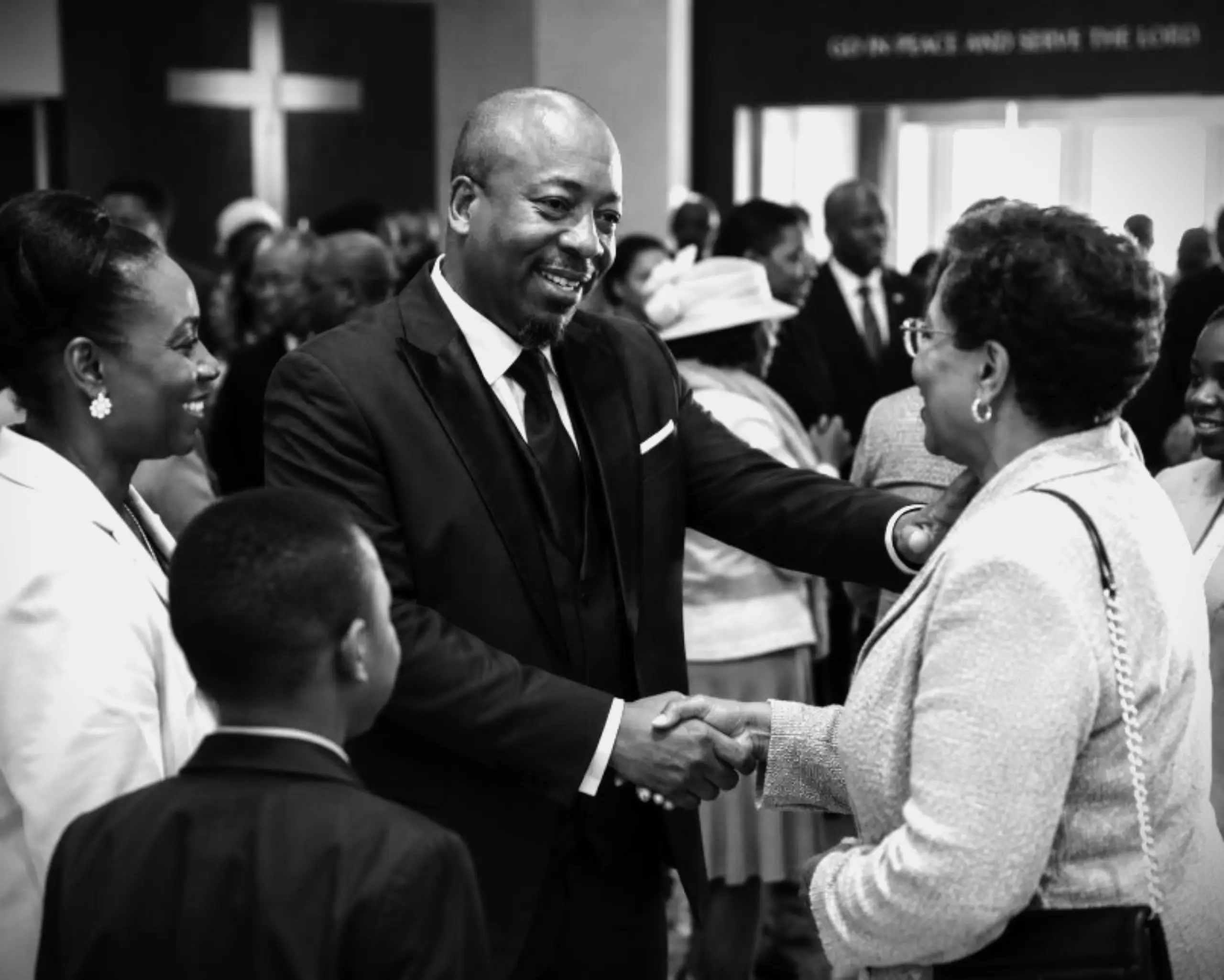Prophet Hanrick Hunt welcoming visitors to connect