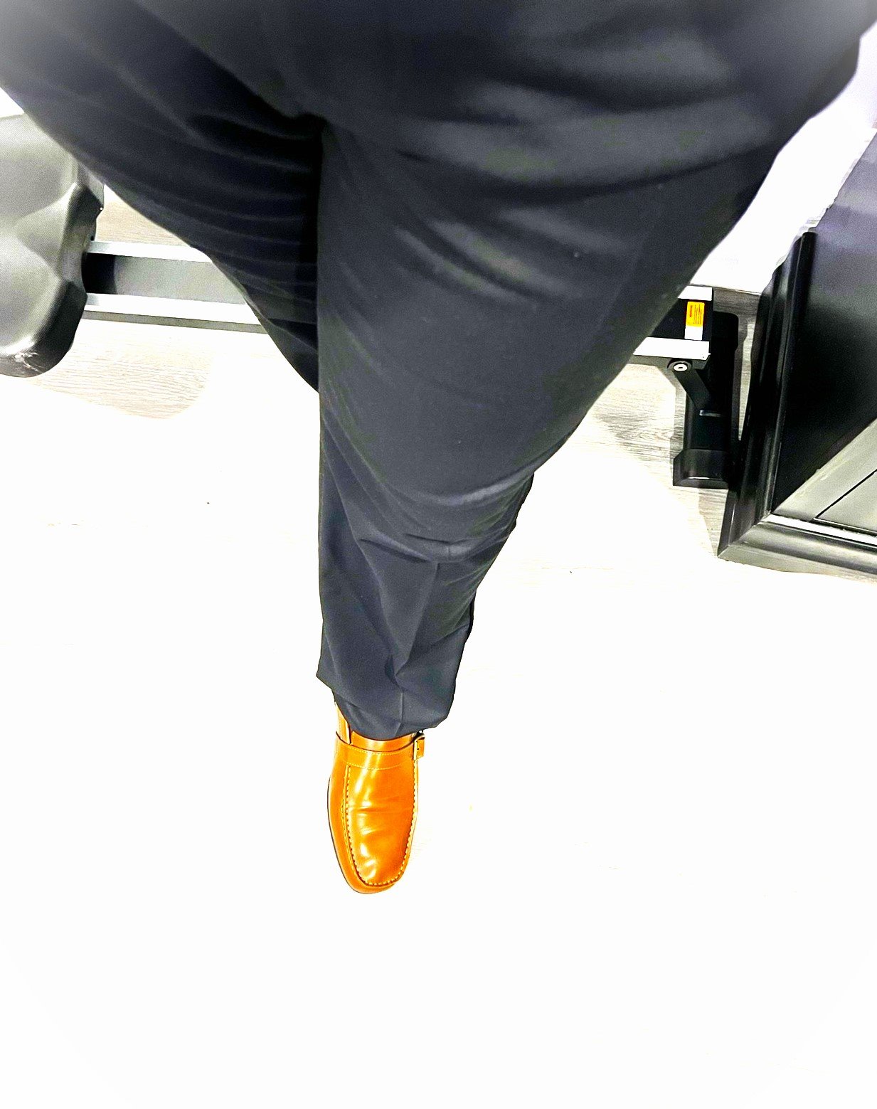 A man taking a deliberate step forward